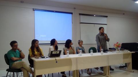 Abertura do evento contou com a presença do diretor do Campus Bagé e dos professores organizadores da 2ª MEEPI - Foto: Divulgação/Unipampa