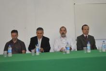 O coordenador do curso, Luís Oliveira; diretor do Campus Uruguaiana, João de Andrade; o reitor da Unipampa, Marco Hansen e o prefeito de Uruguaiana, Luiz Schneider (da esquerda para a direita) / Foto: Franceli Couto