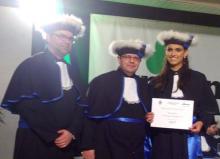 Acadêmica que recebeu a Láurea Acadêmica / Foto: Denise Quines