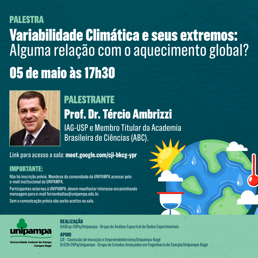 Variabilidade climática é tema de palestra com o professor Tércio Ambrizzi Variabilidade climática é tema de palestra com o professor Tércio Ambrizzi