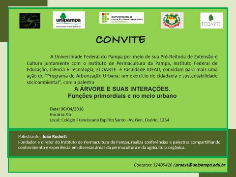 Convite para a palestra aberta a toda a comunidade Convite para a palestra aberta a toda a comunidade